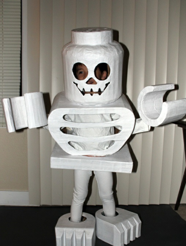 Ropa de bricolaje trajes de carnaval esqueleto de lego fresco