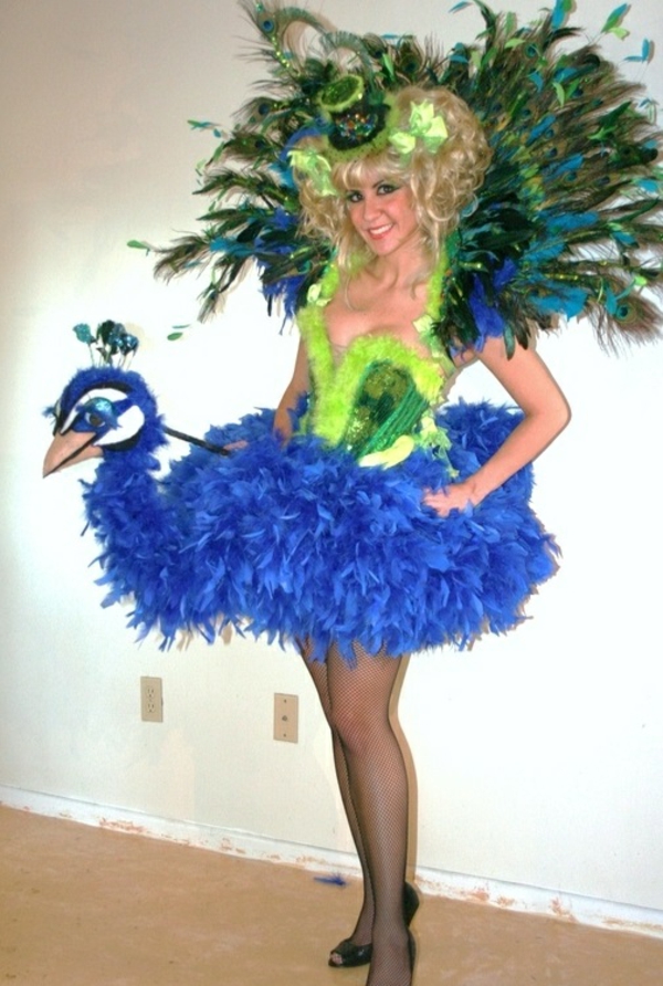 DIY tøj karneval kostumer fugl påfugl smukke