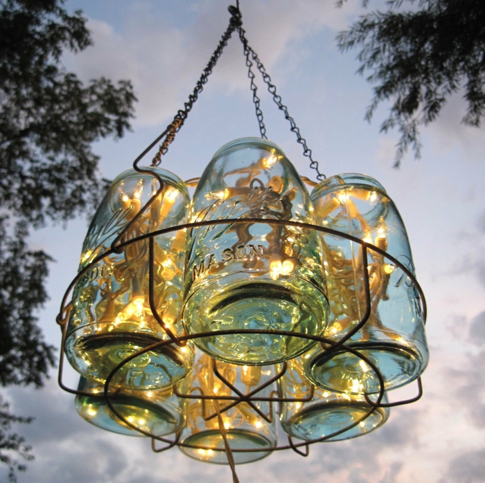 upcycling רעיונות DIY מנורות ואורות הוביל מנורות מנורות מזרחי עם גלאי תנועה מנורות מעצב Schraeg-rustic