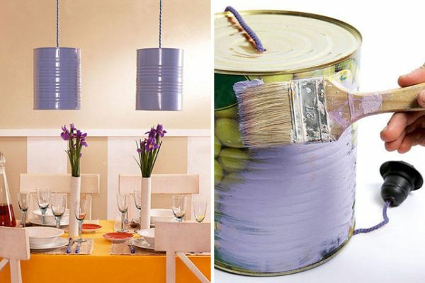 diy lanterns table lamps DIY lights from cans paint