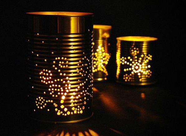 DIY žiburiai konservuoti stalo lemputės lemputes
