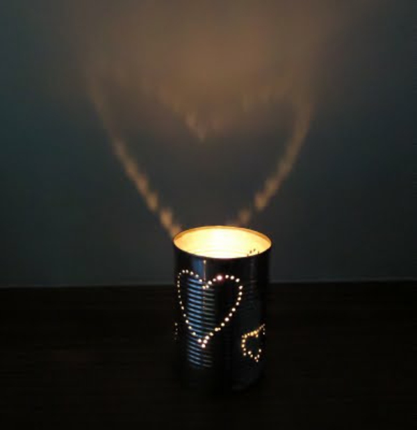 bordlamper DIY lys fra dåser hjerte