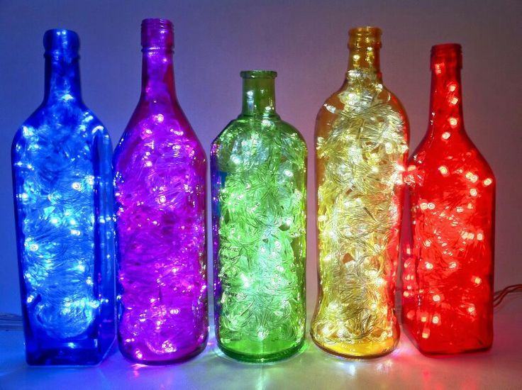 Diy svítící láhve Vánoční dekorace