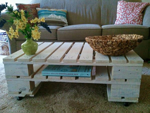diy furniture coffee table build two pallets yourself