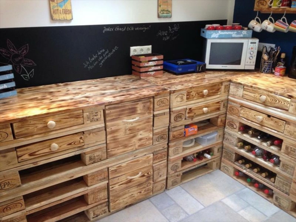 meubles de bricolage europaletten kücheneinrichtung sous les armoires construisez-vous