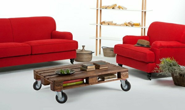 diy møbler europallets fancy sofabord hjul