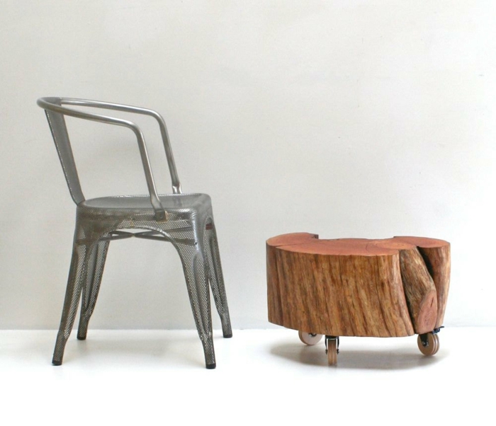 diy meubels houten stammen roll-bijzettafel etsy