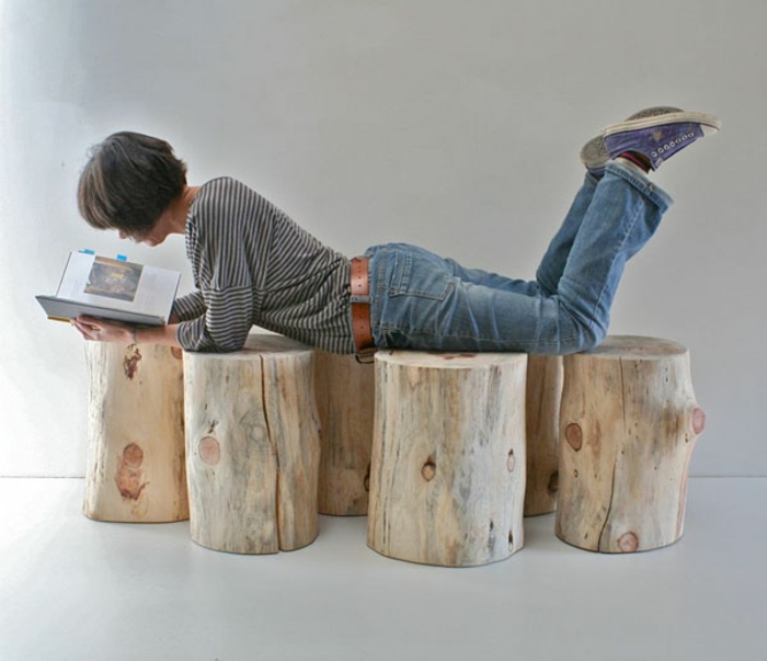 muebles de bricolaje tumbona cama de madera aspecto natural