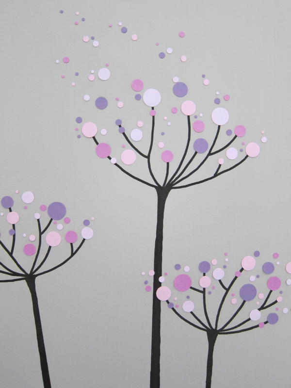 DIY Purple Colours Moderní plátno na plátně Treetop