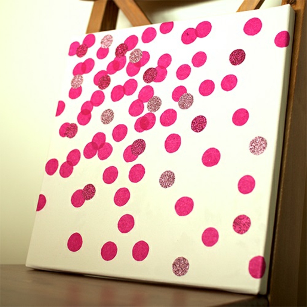Afbeeldingen op canvas scoren pink diy modern