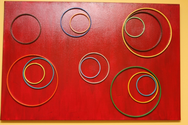 diy moderní plátno tiskne červené kruhy