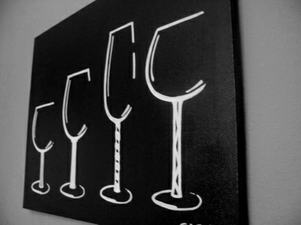 diy modern canvas kunst wijnglas