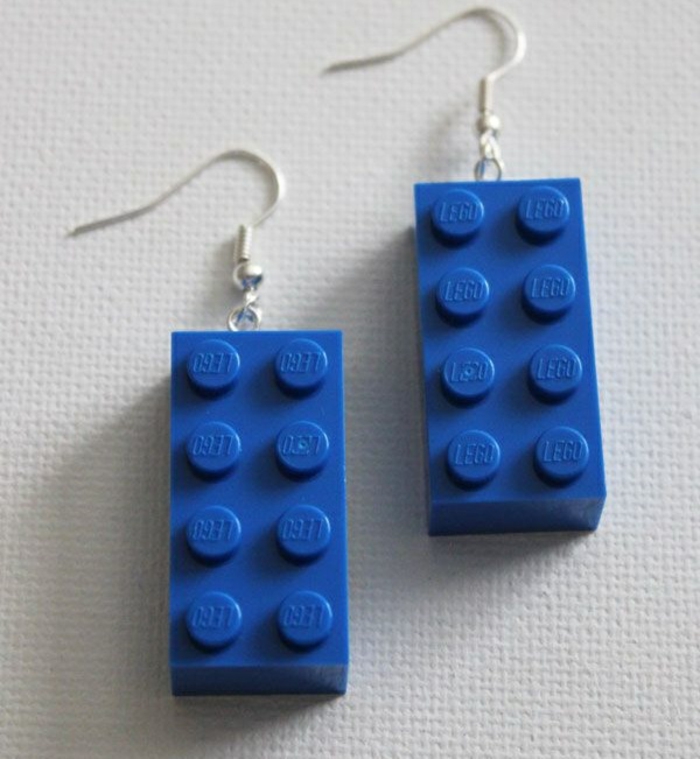 Proyectos de bricolaje Lego Stones Earrings Make Yourself Blue