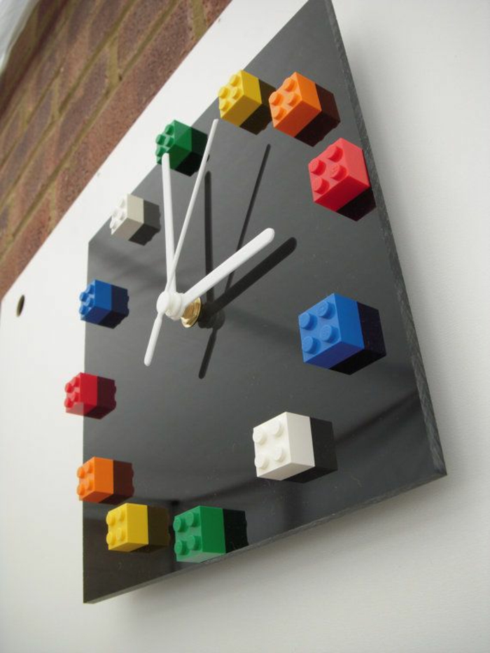 DIY Projects Lego Stones Wall Clock Make yourself black glossy
