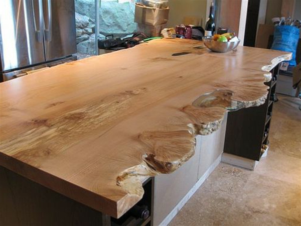 الخشب الحقيقي أثاث المطبخ سطح العمل