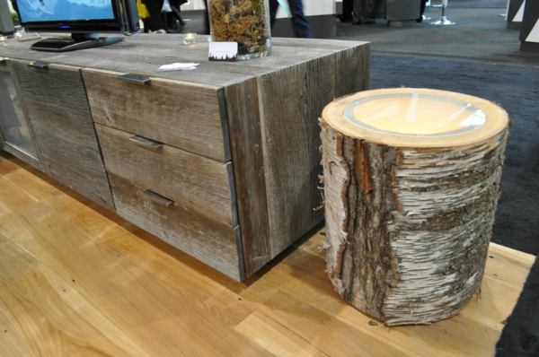 luonnollinen puu huonekalu sivupöytä puu kanto