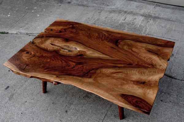 natural wood furniture coffee table small