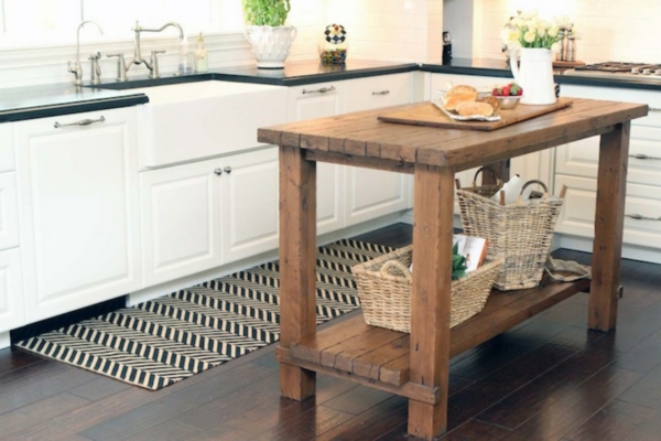 meubles en bois véritable étagère de cuisine en bois brut