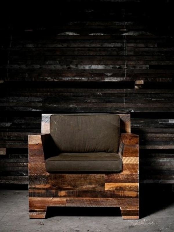 naturlig tre møbler lenestol veggpaneler