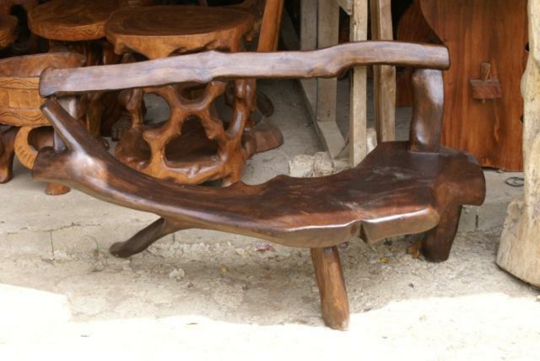ספסל רהיטי עץ טבעי