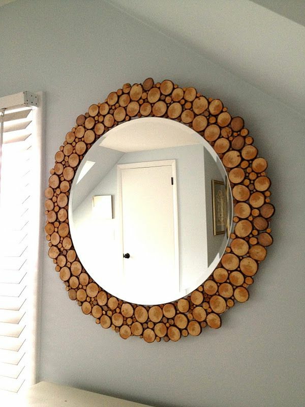 natūralaus medžio baldų veidrodis