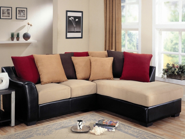 Corner sofa throw pillow elegant plant living room