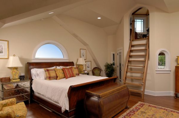 malerisk soveværelse stige privat penthouse