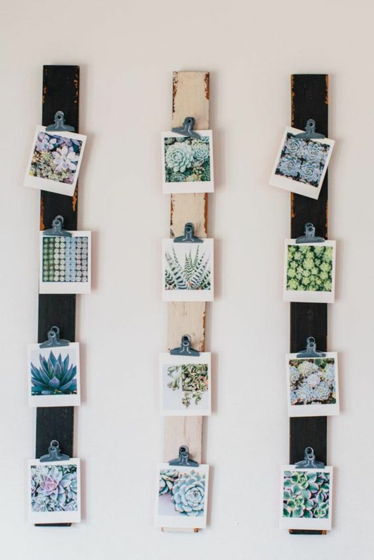 eenvoudige knutselideeën Fotowand zelf maakt plantenfoto's