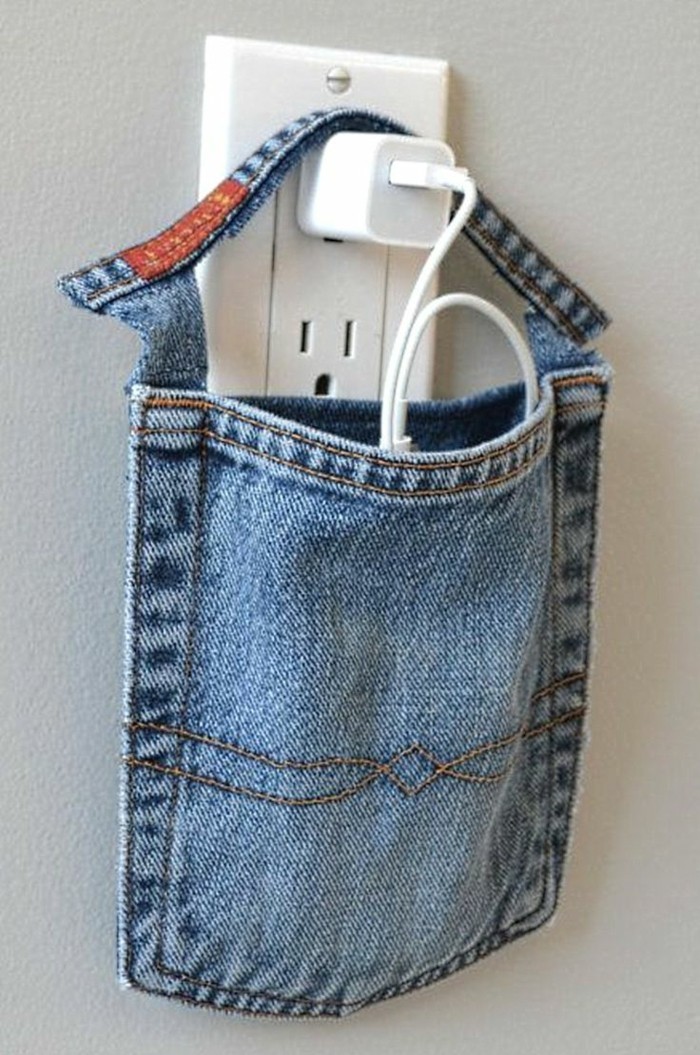 simple craft ideas denim pocket functional mobile phone invite