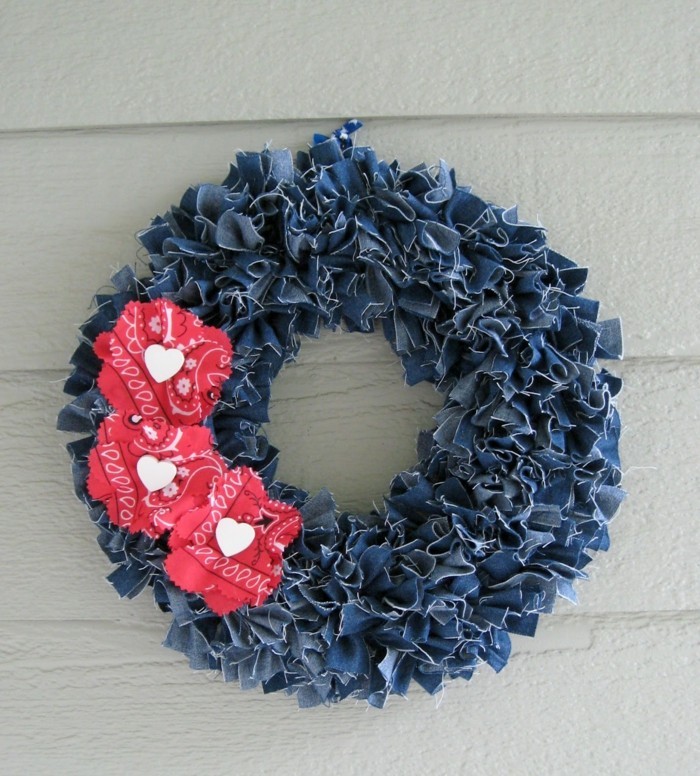 simple craft ideas denim fabric wreath