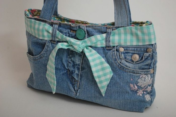 simple craft bag sewing old jeans