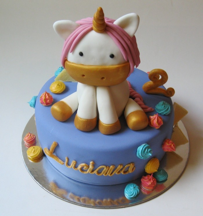 unicorn κέικ fondant ιδέες γενεθλίων παιδιών κρέμας πίτας