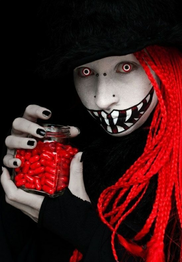 halloween maquillaje ideas cabello rojo