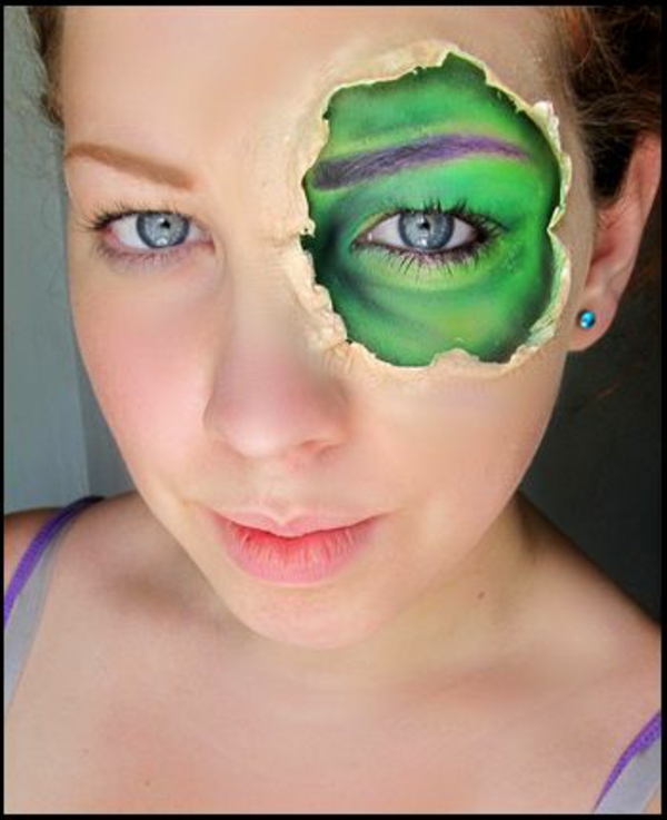 consejos de maquillaje de Halloween ojo verde