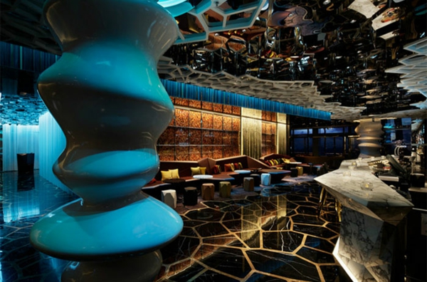 restaurace návrhy interiéru nápady ozon bar Čína