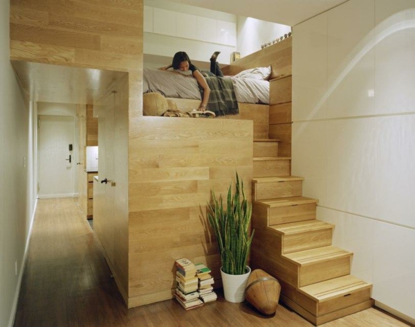 enkeltværelse lejlighed seng træ konstruktion