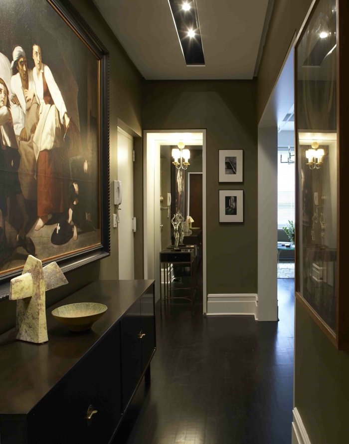 家具想法走廊墙壁装饰想法黑色地板装饰