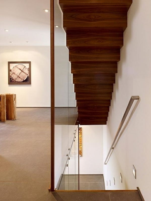 indretning ideer træ trapper glas rækværk dekoration