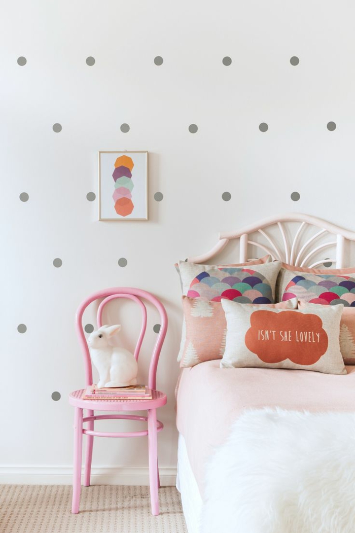 indretning ideer børnehave pige værelse pink stol bunny smukke væg design