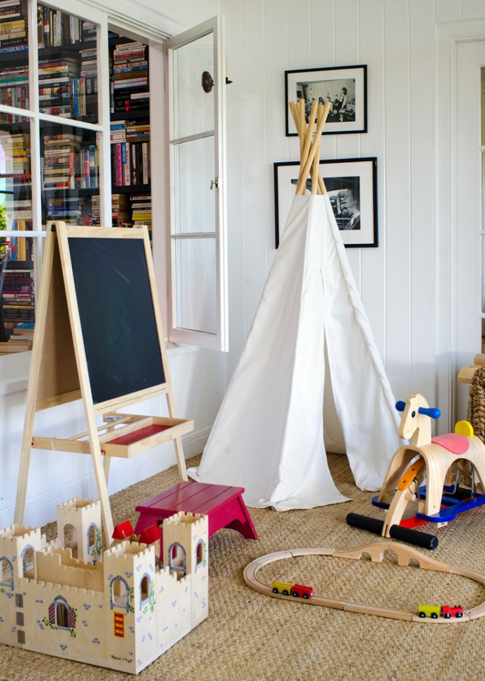 inventar ideer børnehave legeplads telt tavle
