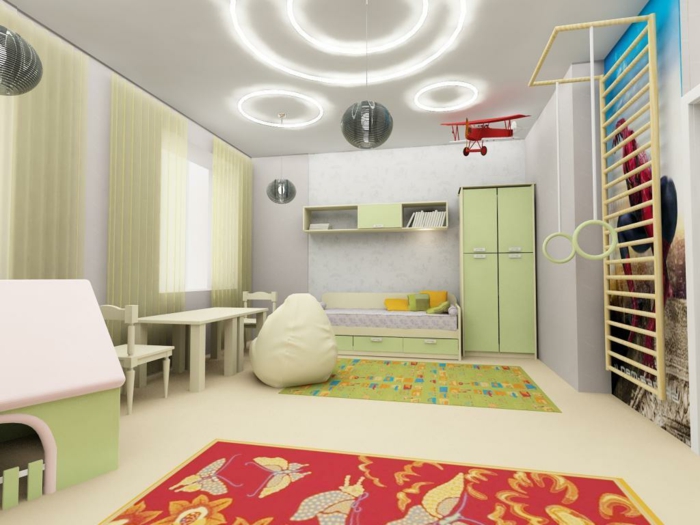 indretning ideer børnehave zoning gardiner