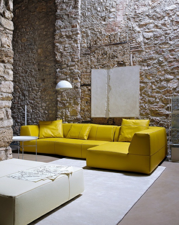 mobiliario de ideas muebles moderno sofá amarillo