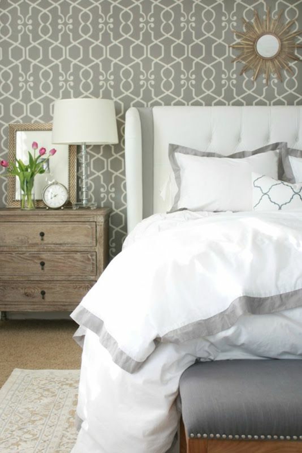 家具的想法卧室床墙装饰壁纸