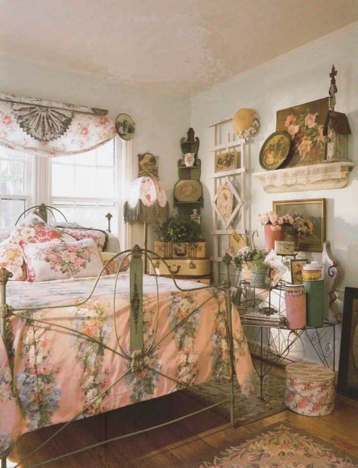 inrichting ideeën slaapkamer vintage mooi plafond