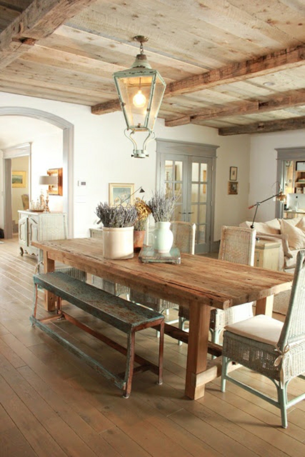 innredning ideer stue rustikk stue møbler åpen plan stue spisestue