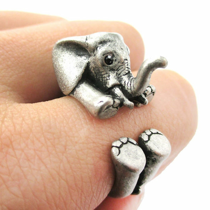 figuras de elefante anillos originales bebé elefante