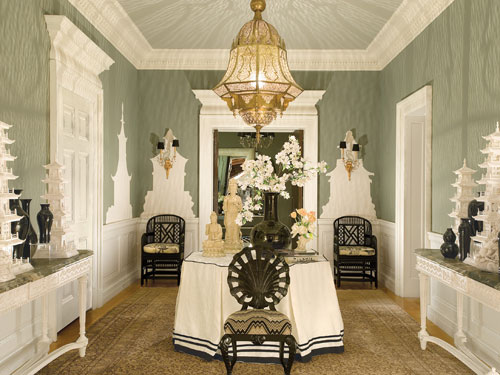 elegant tak spisestue interiør lamper stoler