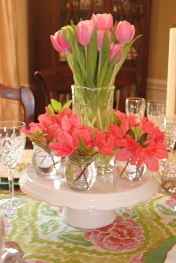 elegante bordindretning ideer med tulipaner festlig bord dekoration
