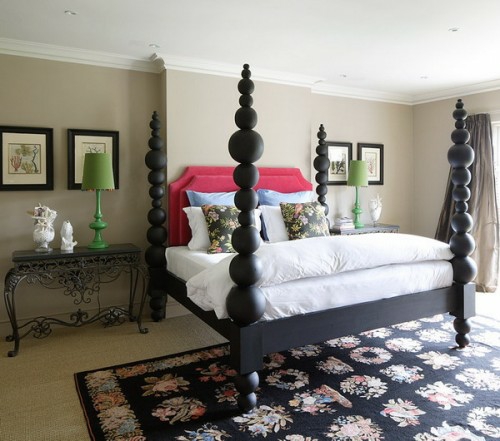 英式卧室设计理念黑色床