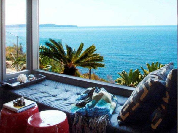 залив прозорец уютен прозорец седалки морска перспектива идея